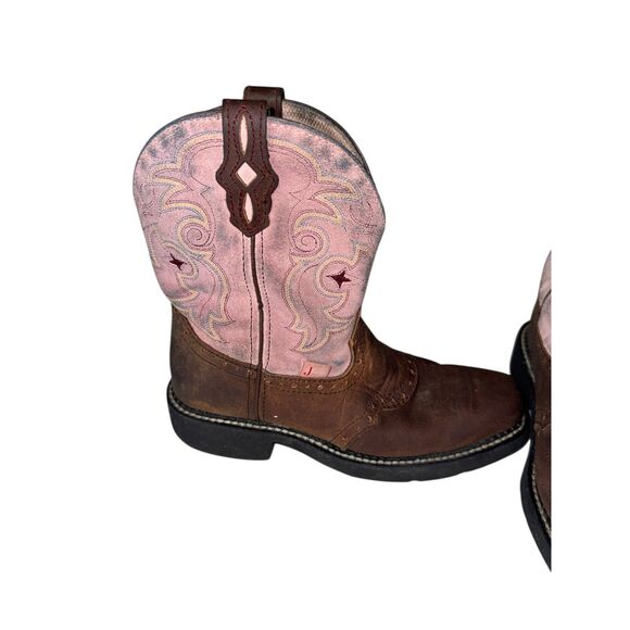 Justin Boots Size 7B Women's Gypsy Cowboy Pink & Brown Western Collection - Picture 6 of 8